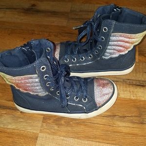 Sparkly High Top Rainbow Wing Sneakers